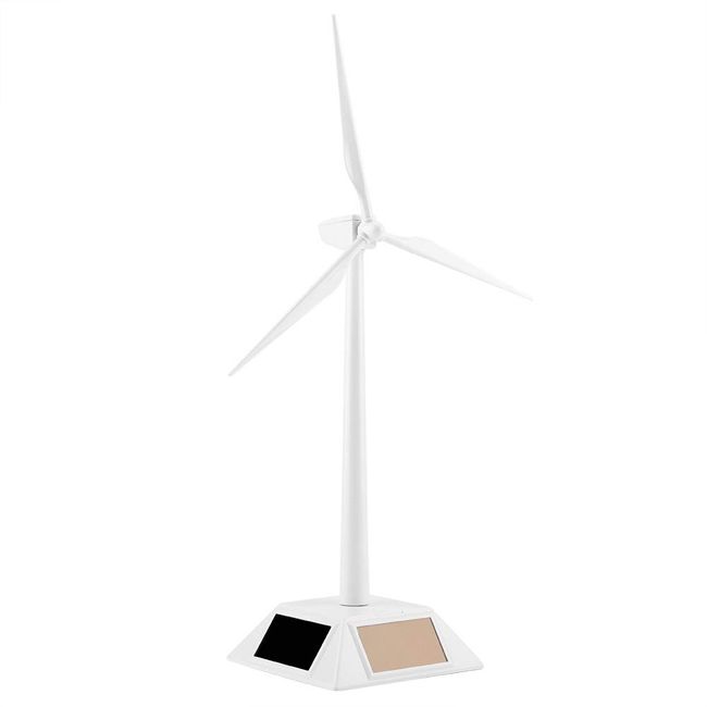 xuuyuu Solar Wind Power Windmill Model DIY Assembly Windmill Figurine Solar Windmill Free Research Experiment Model Learning Decoration