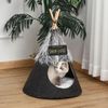 Pet Teepee Tent Cat Bed Dog House w/ Cushion Chalkboard for Kitten and Puppy