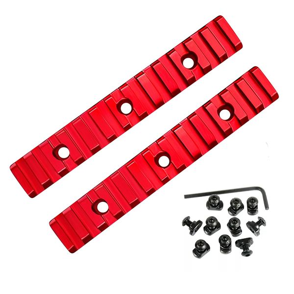 GOTICAL 13 Slots Red Rail Section Compatible for M Lock Set of 2 Pieces