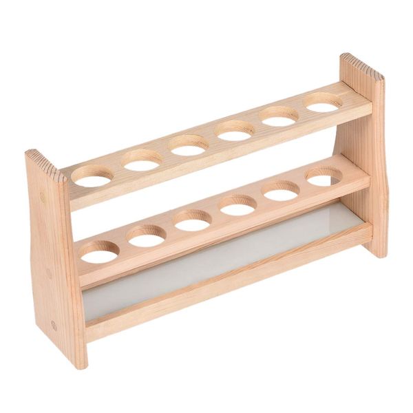 uxcell Wood 6 Wells Test Tube Holder Rack for 100ml Far Sink Tubes