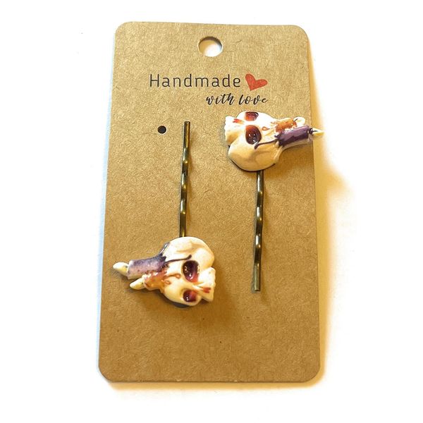 Skull N Candle Hairpins