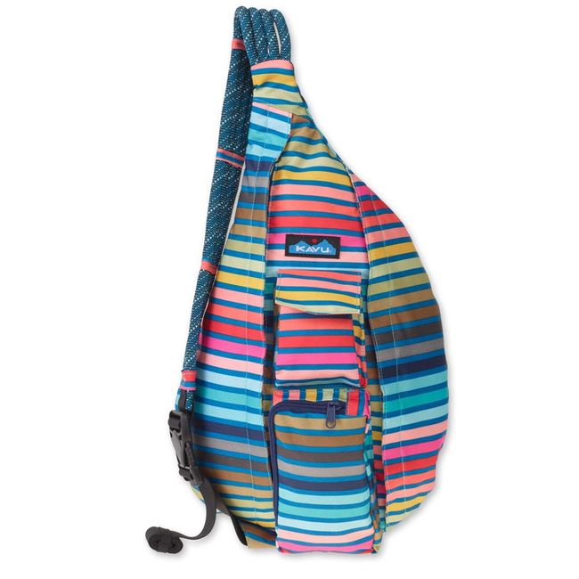 KAVU Original Rope Sling Bag Polyester Crossbody Backpack - Chroma Stripe
