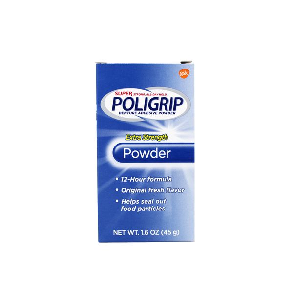 Super Poligrip Extra Strength Denture Adhesive Powder 1.6 Ounces