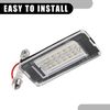 Partuto LED License Plate Light for Mini Cooper Plastic Black - 2 Pcs