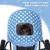 4 Wheels Foldable Pet Stroller Breathable Dog Stroller w/Storage Basket&Skylight