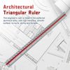 Biaungdo Architectural Scale Ruler, 12 Inch Solid Aluminum Triangular Drafting Tool, Laser-Etched Architect Scales Ruler for Architects Students Draftsman Engineers, Color-Coded