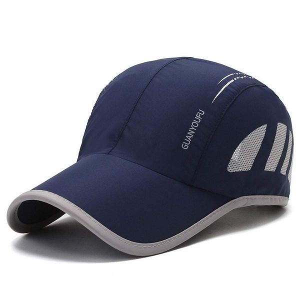 CLAPE Outdoor Sun Visor Hats Lightweight Waterproof Breathable Sports Hat UPF50+ Ultra Thin Cooling Baseball Hats (YD04-Navy Blue)