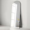 Full Length Mirror, 65''X22'' Black Arched Mirror Large Floor Mirror Standing Le