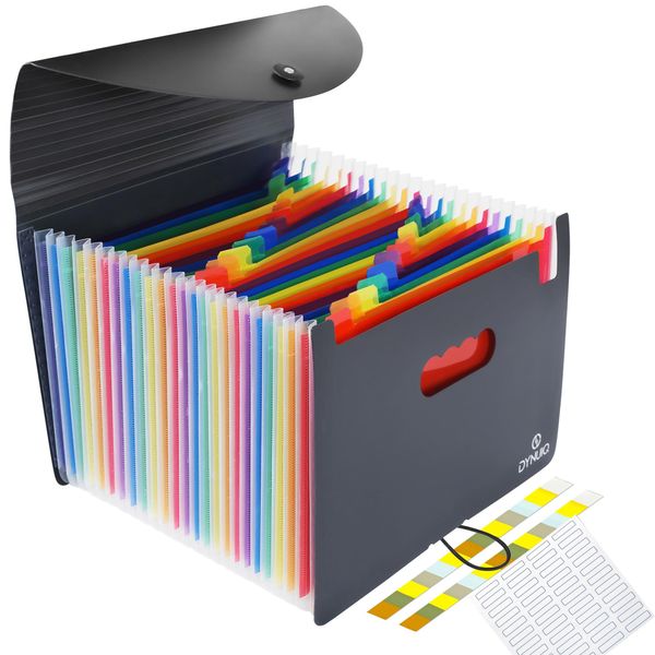 DYNUIQ File Organiser 24 Pocket, Folders for Paperwork A4, Document Organiser Expanding File Folder, Concertina Filing Boxes