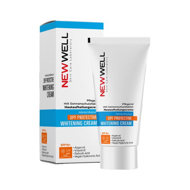 New Well Besleyici SPF Korumalı Cilt Beyazlatıcı Krem | Argan Yağı, Vitamin E, Salicylic Acid İçerikli Beyazlatıcı Krem 50 ml