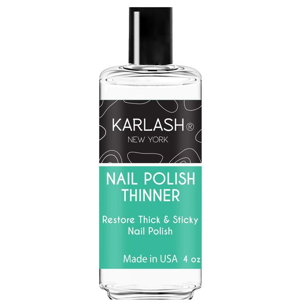 Karlash Professional Nail Polish Thinner 4 oz - Restore thick and sticky nail polish (Refill 4 oz)