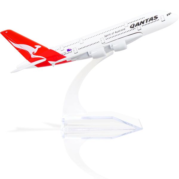 QIYUMOKE Airbus A380 AU Airways 1/400 Diecast Metal Airplane Model with Stand Sky Jumbo Airliner Model Plane Alloy Display Collectible Model Kit for Aviation Enthusiast Gift