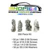 200 Piece Set 2-56 Hex Drive Button Head Screws + Washers Kit for Hot Wheels