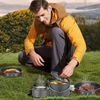 Odoland 22pcs Camping Cookware Mess Kit, Large Size Hanging Pot Pan Kettle wi...