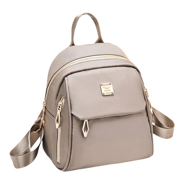 BellStack Women's Backpack, Small, Waterproof, Lightweight, Nylon, Water Repellent, Mini Backpack, Stylish, beige