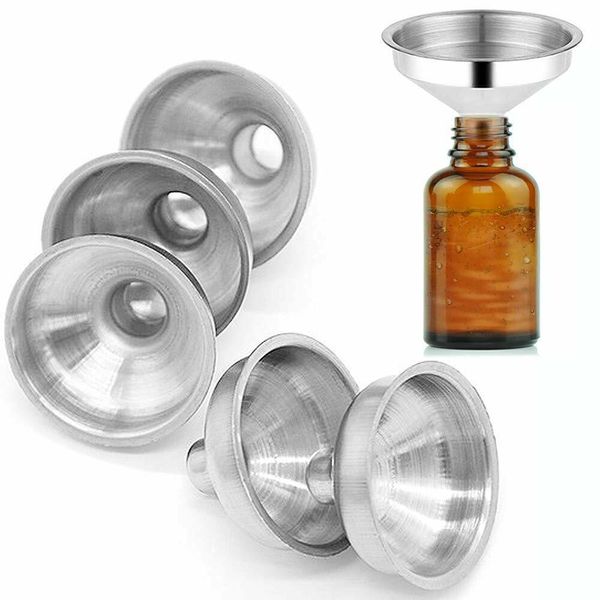 5-Piece Mini Stainless Steel Funnel - Perfume Diffuser Bottle & Liquid Oil Flask