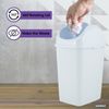 Superio 2.5 Gal Small Plastic Trash Can with Swing Top Lid – White