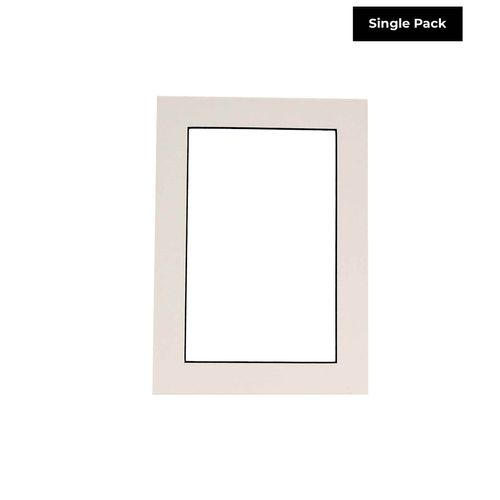 8x20 Mat Bevel Cut for 5x15 Photos - Acid Free White with Black Core Precut Matboard - for Pictures, Photos, Framing - 4-ply Thickness