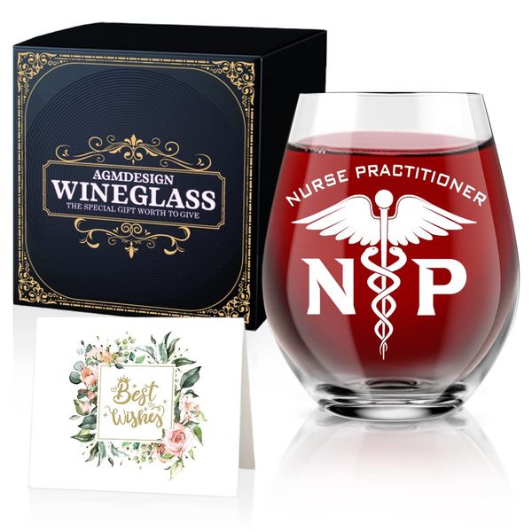 AGMDESIGN Funny Two Sided Good Day Bad Day Don't Even Ask NP Nurse Practitioner Wine Glass, Gift for Doctor, Medicine, Assistant, Physician, Nurse, Students, Graduation Gifts for Men Women