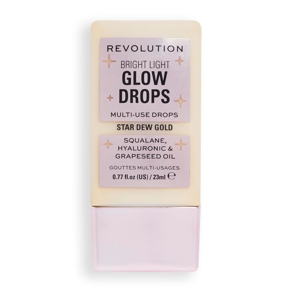 Makeup Revolution, Bright Light Glow Highlighter Drops, illuminierendes Finish, Golden Star Dew, 23ml