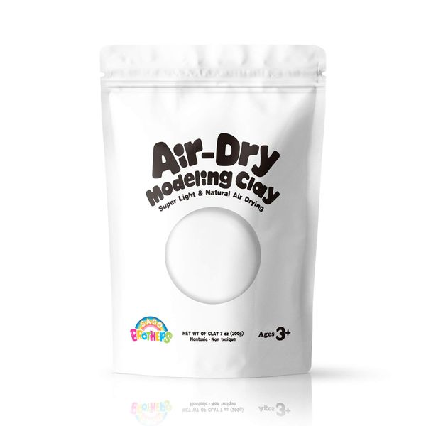 Sago Brothers White Air Dry Clay, 7oz Modeling Clay for Kids, Super Soft and Ultra Light Molding Clay for Children, Refill White Clay for Kids Age 3-12, Kids Gifts for Girls Boys, Kids Toys Crafts Kit