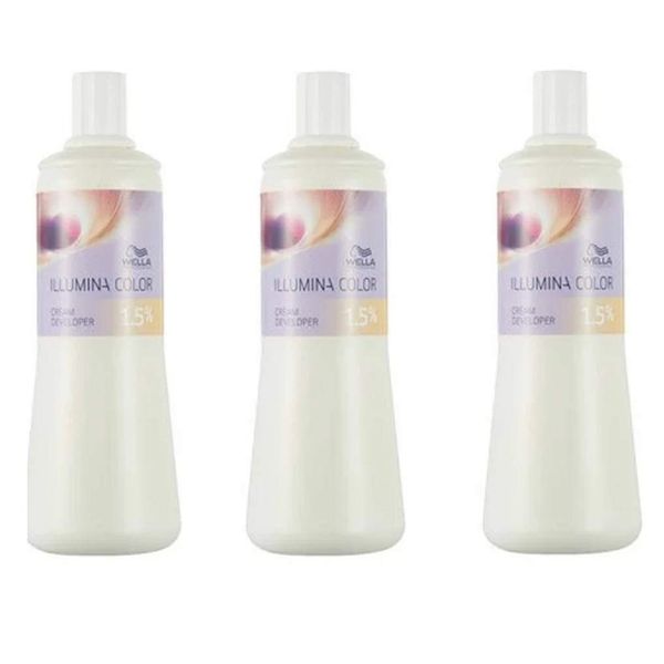 WELLA Ilmina Color Cream Developer 33.8 fl oz (1,000 ml), 1.5% x 3 Sets