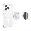 Grey Charcoal Multicolor Vertical Stripes Rainbow Pattern PopSockets PopGrip for MagSafe