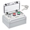 MECCANIXITY IP67 Push Button Box ABS Green Button Lock Button Selector Switch for Indoor and Outdoor Electrical Communication Fire Equipment
