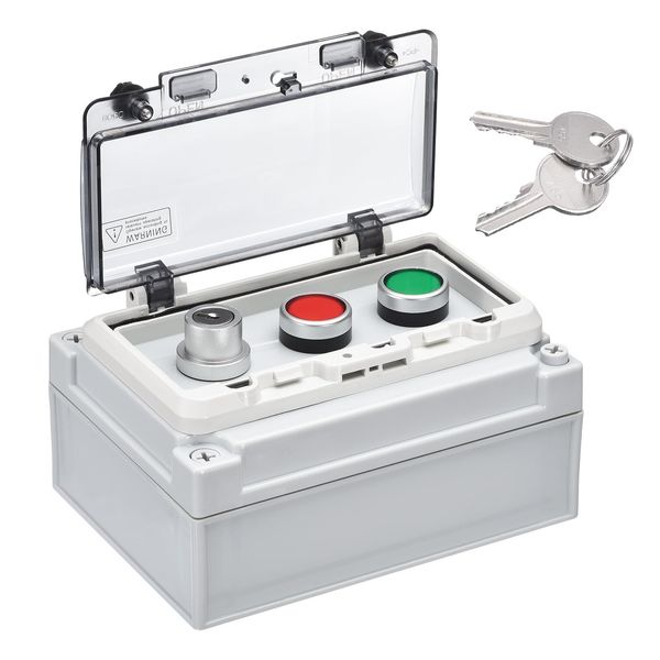 MECCANIXITY IP67 Push Button Box ABS Green Button Lock Button Selector Switch for Indoor and Outdoor Electrical Communication Fire Equipment