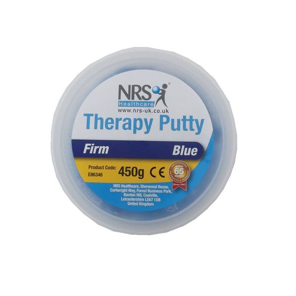 NRS Healthcare E86346 Hand Exercise Putty, Tub of 450g, Firm Blue