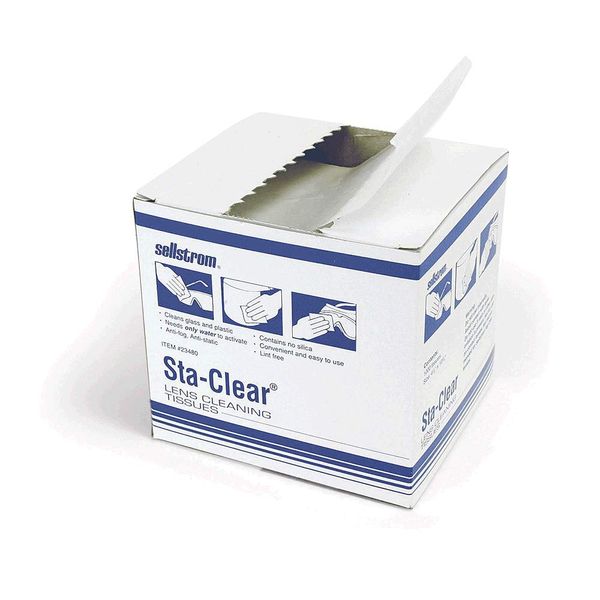 Sellstrom Anti-Fog Coating Lens Cleaning Tissues in Self-Dispensing Box (1,000 wipes per box), S23480