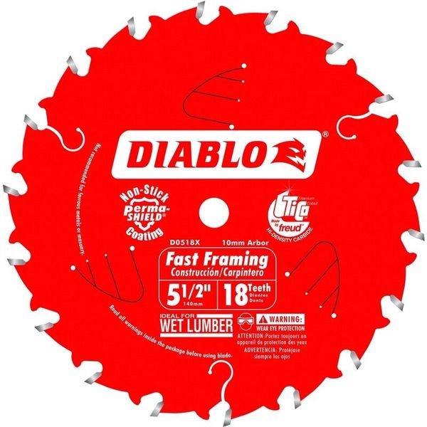 Freud  D0518x 5-1/2-Inch x 18 Tooth Framing Circular Saw Blade 5375662