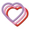 Dog Tag Silencer Large Heart Shape 3 Pack Purple Pink Red