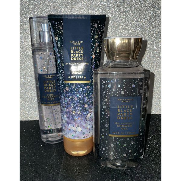 3pc Bath & Body Works LITTLE BLACK PARTY DRESS Body Mist ~ Cream & Shower Gel