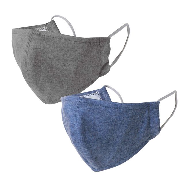 SPICE OF LIFE SFVZ2229BS Warm, Warm, Mask, Set of 2, Blue & Gray, Small Size, Kids, Women, Moisture Absorption, Heat Joy, Washable, Non-Breathable, Machine Washable