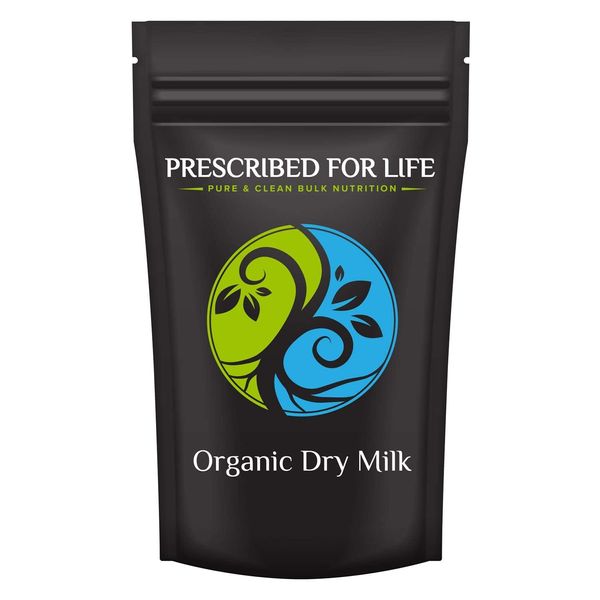 Prescribed For Life Organic Dry Milk Powder | USDA Grade A Whole Milk rBST & rBGH Free, Non GMO, Kosher | Shelf Stable Whole Milk Powder (12 oz / 340 g)