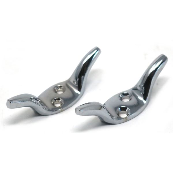 fiXte 2 x Polished Chrome Cleat Hooks 50mm