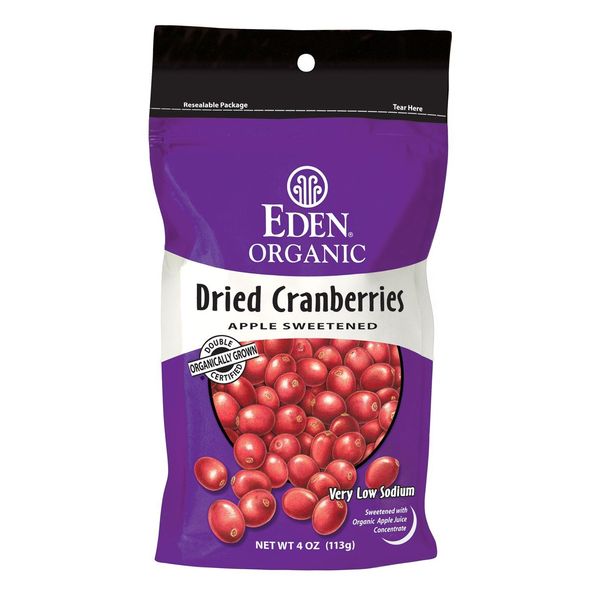 Eden Organic Dried Cranberries, 4-Ounce Pouches (Pack of 5)