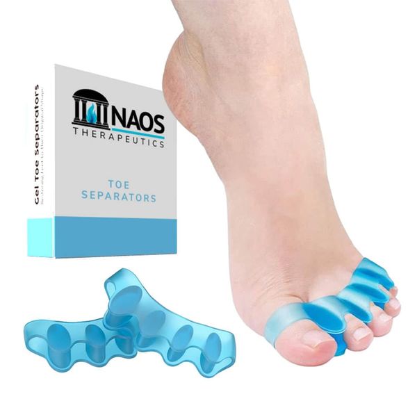 Toe Separators, Restore Feet to Their Original Shape, Bunion Pain, Foot Intrinsic Muscle Strengthening, For Men and Women, Toe Stretcher, Big Toe Correctors, Foot Health, NAOS Therapeutics, Blue