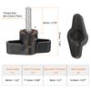 HARFINGTON 20pcs Wing Knobs M5 x 20mm Male Thread Plastic Tee Stud Knobs T Threaded Handles Hand Clamping Tightening Thumb Screws Thumbscrew, Black