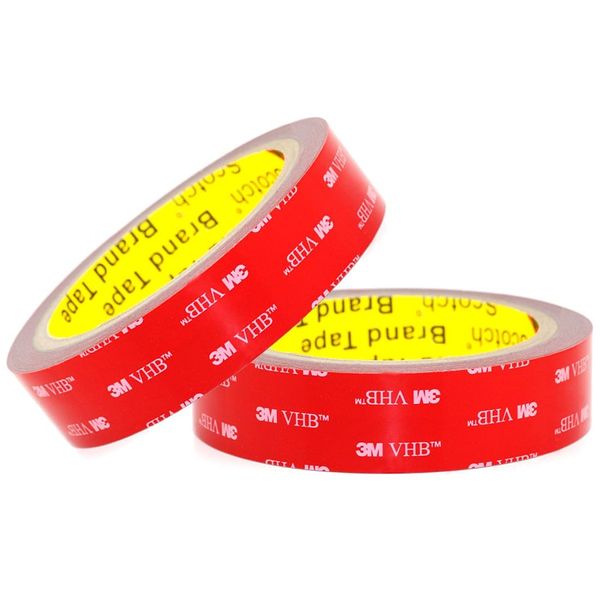 USTNIR 2 Rolle 3M Doppelseitiges Klebeband Extra Stark, Wasserfest und Hochtemperaturbeständig für Auto, Heim- und Büro (20mm x 3m)