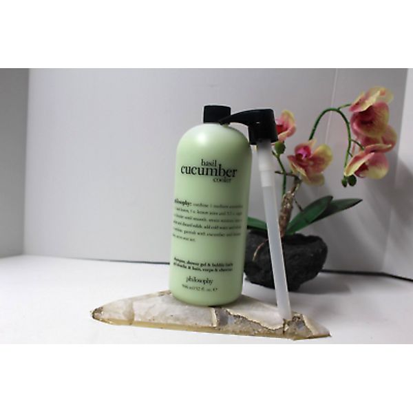 PHILOSOPHY BASIL CUCUMBER COOLER SHAMPOO / GEL / BUBBLE BATH 32 OZ with pump