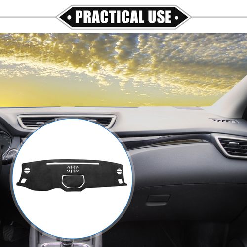 VekAuto Car Dashboard Cover Mat Compatible for Toyota Tundra 2014-2021, Protective Flannels Black Center Console Interior Trim Dash Board Mat