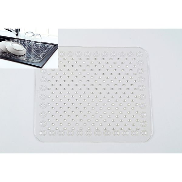WENKO Abtropfmatte eckig 35x35cm, Transparent, Polyester