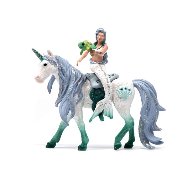 Schleich bayala, Mermaid Unicorn Toys for Girls and Boys, Mermaid Doll Riding on Sea Unicorn, Ages 5+