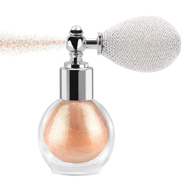 GECOMO Diamond Highlight,Highlighter Powder Spray,Glitter Body Powder Glitter Powder,Makeup Spray Face Body Hair Nail Makeup (02#)