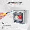 APIELE IP67 Outdoor Waterproof Button Switch Box Emergency Stop Button Switch Key Button Switch and Green Instantaneous Button Switch with Protective Cover Anti-Misoperation Switch