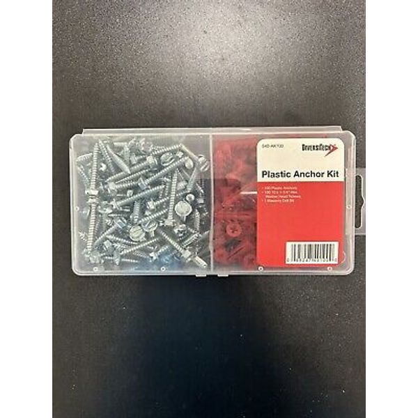 **NEW** Diversitech 540-AK100 #10 x 1-1/4" Anchor Kit W/Screws & Masonry Bit