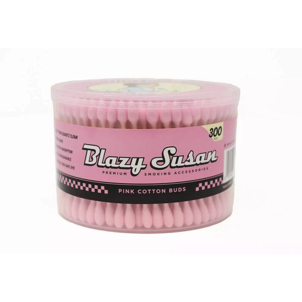 Blazy Susan | Pink Cotton Buds Thick Cotton Swabs No Residue or Aftertaste 300ct