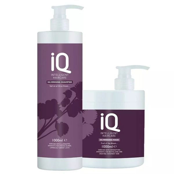 IQ Intelligent Haircare Silverising Hair Shampoo + Hair Mask 1000ml Each